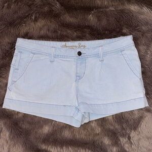 American Rag Y2K Low Rise Light Denim Jean Shorts Juniors Size 7 Pleated